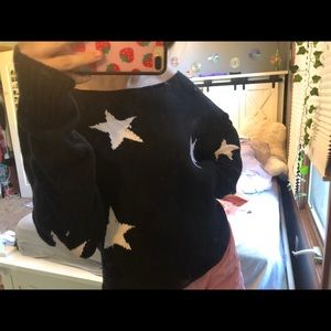(PINK) black long sleeve with stars
